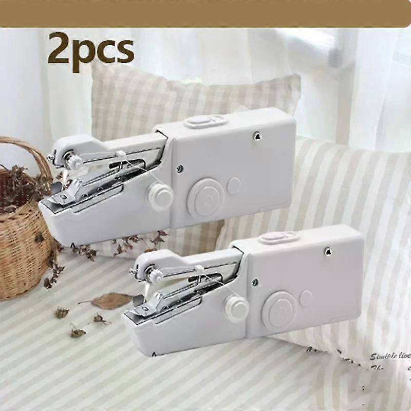 2pc-Portable Handheld Sewing Machine - Battery Operated, Easy to Use for DIY and Simple Fabric Projects