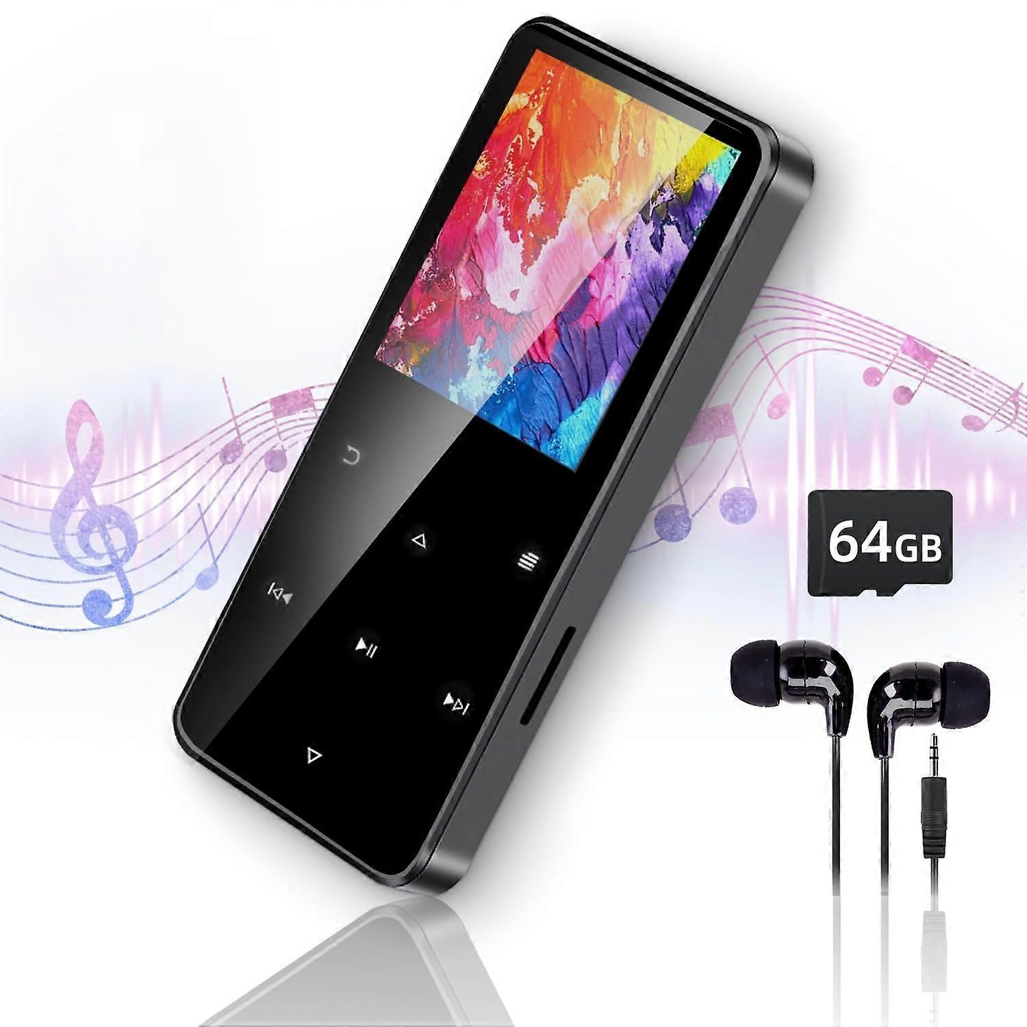 80GB MP3 Player with Bluetooth, HiFi Lossless Sound, HD Speaker, FM Radio, Voice Recorder, Touch Control