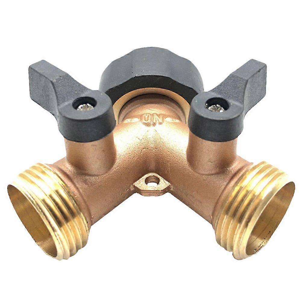 1pc 3/4 Hose Pipe Splitter Brass Double Pass Ball Splitter Hose Pipe Tap Connector