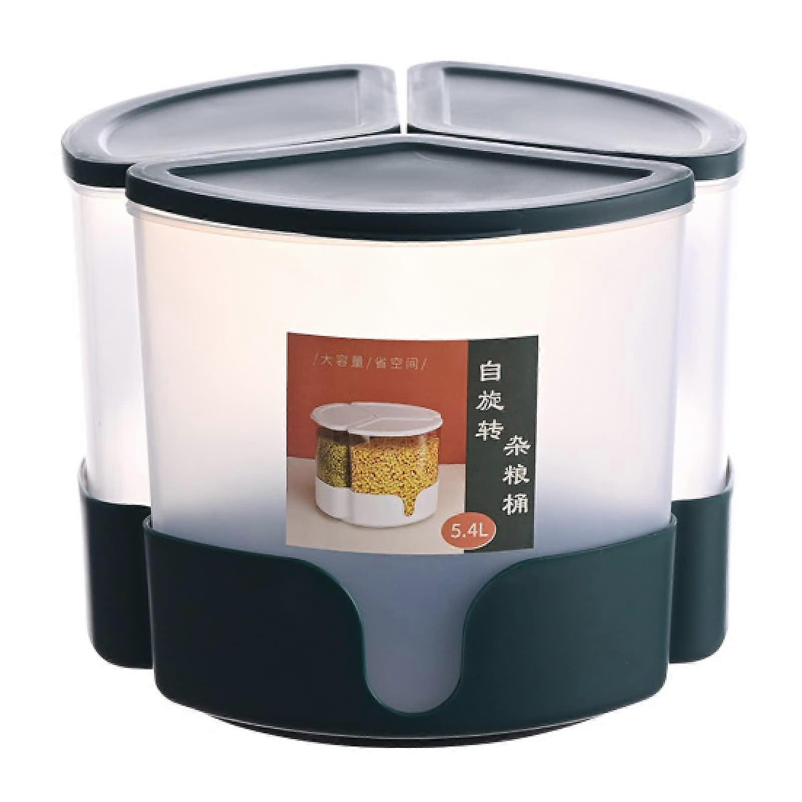 Dry Food Dispenser 3 Grid Wall Mounted Cereal Storage Container Large Capacity for Kitchen