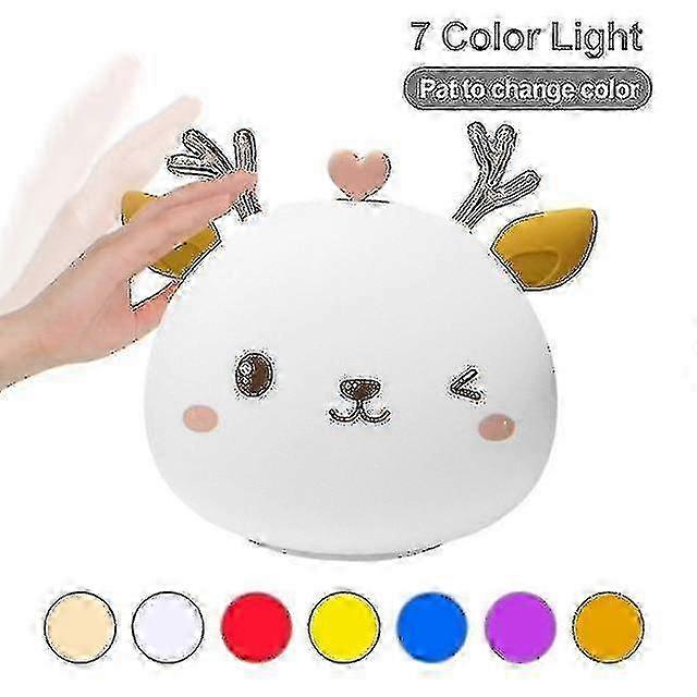 Night Light Silicone Touch Sensor Cute Animal Soft Deer