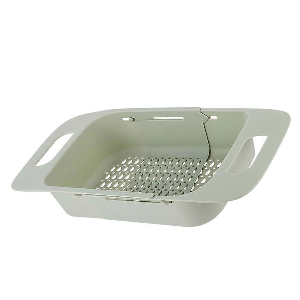 Retractable Kitchen Drain Rack Dish Storage Rectangular Green 37.5x18.5x8cm Telescopic Design 1Pcs