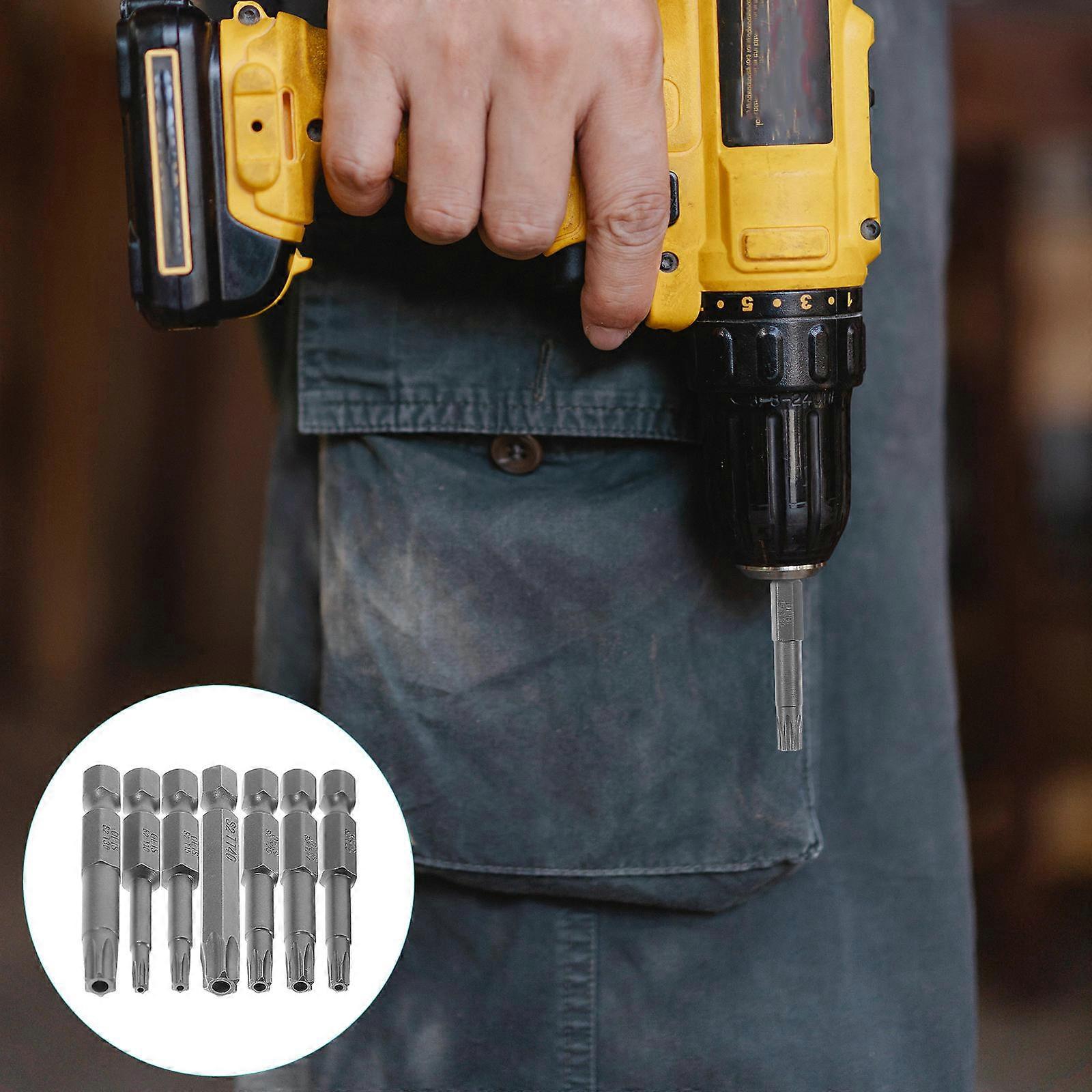 Hardened Steel Drill Bits Security Bit Replacement For Manual Screwdrivers Repair High Precision 7Pcs