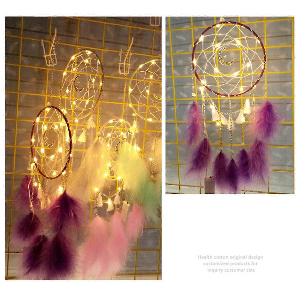 Dreamcatcher Hanging Ornament Moon Shape Interior Decor 1Pcs