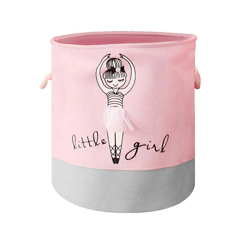 Printed Laundry Basket for Holding Laundry Pink Folding Linen Fabric