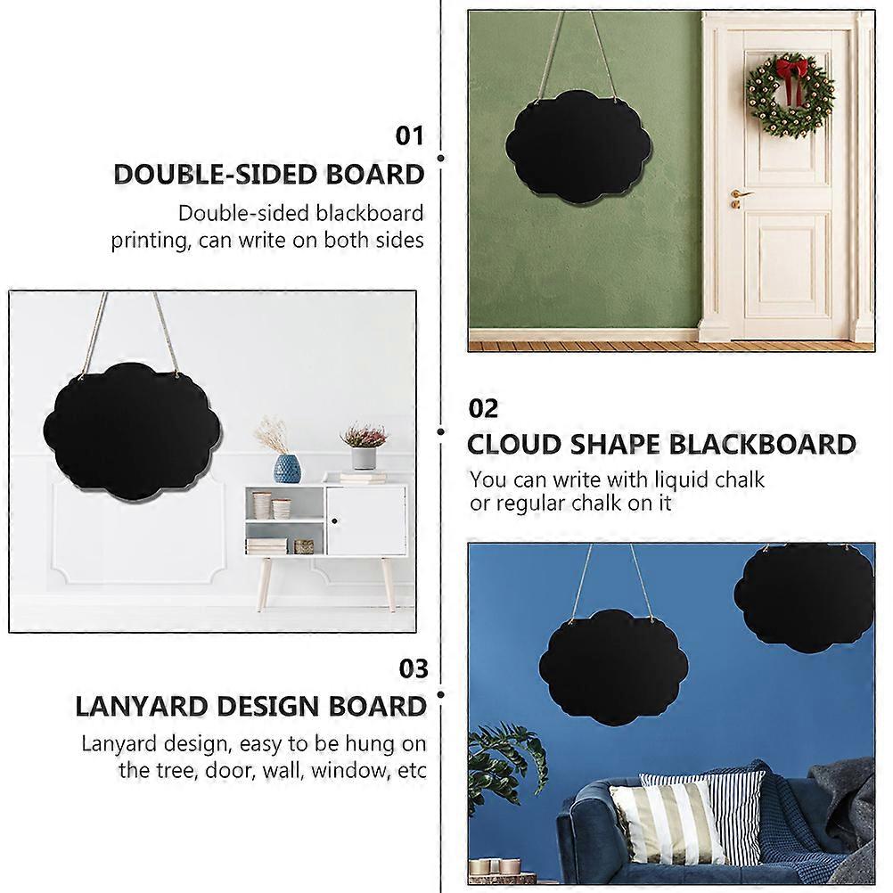Wooden DIY Double-Sided Cloud Shape Blackboard for Hanging 2Pcs