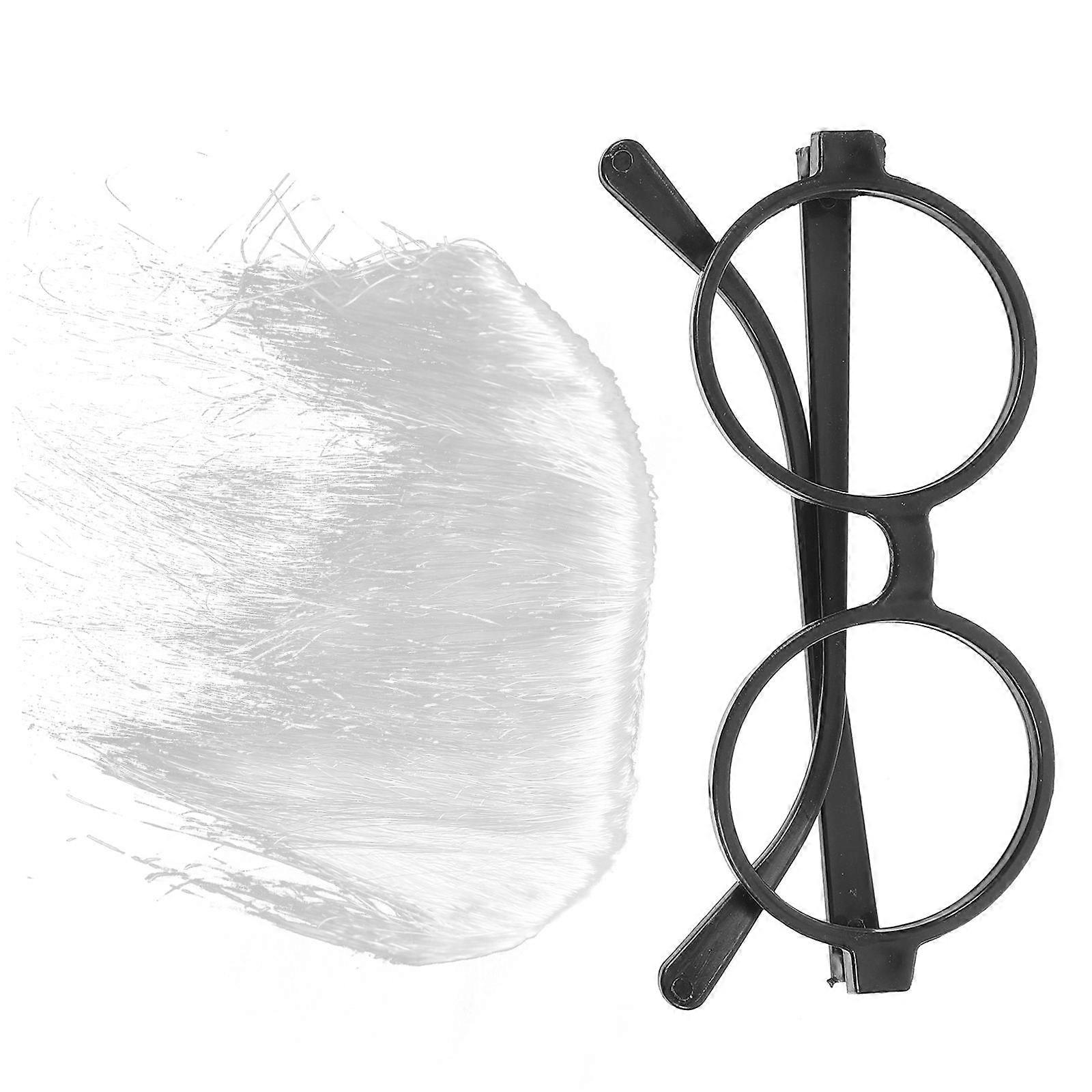 False Mustache and Beard Cosplay Prop Set for Party 2Sets with Glasses