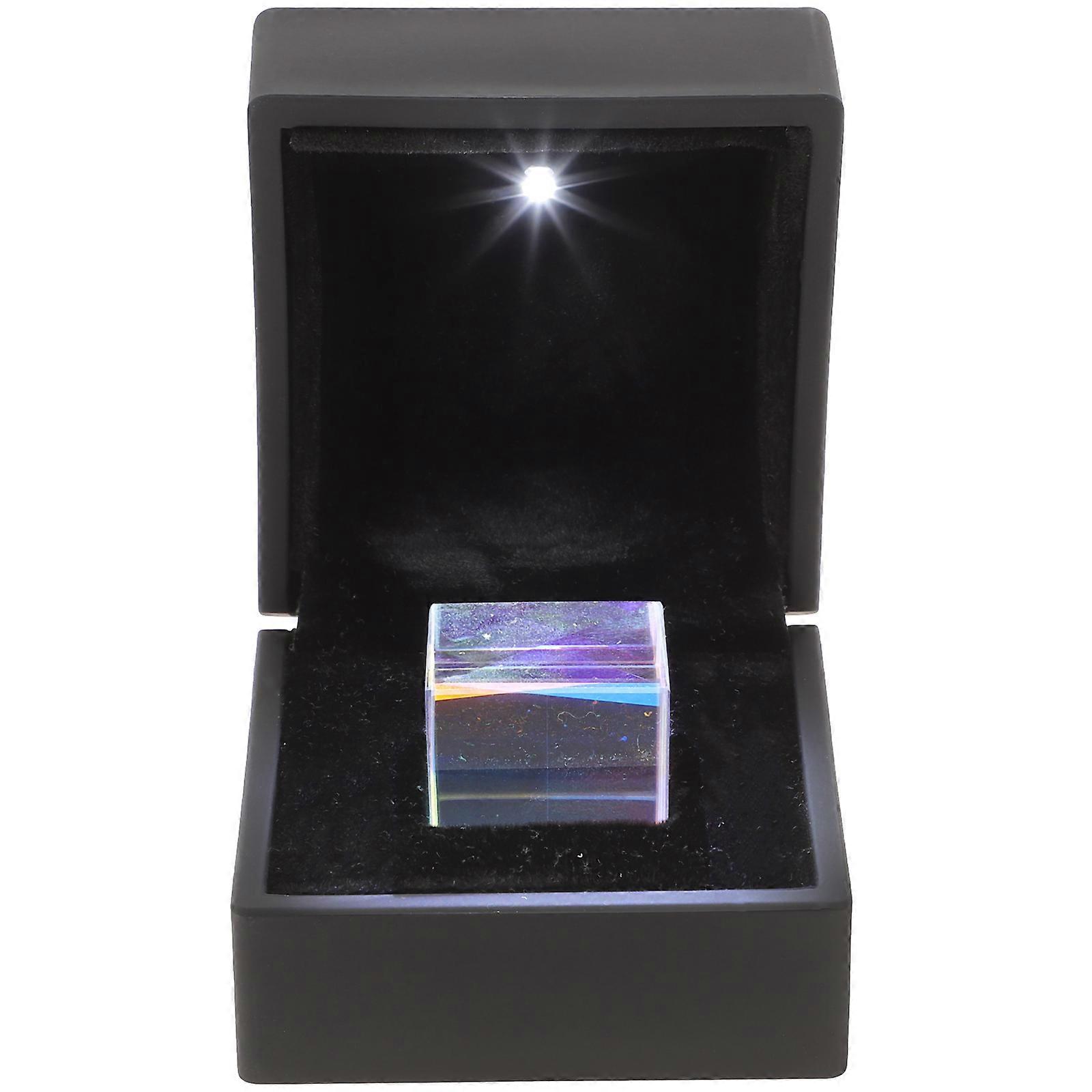 Dispersion Prism Optical Glass Cube for Physics Teaching with Gift Box