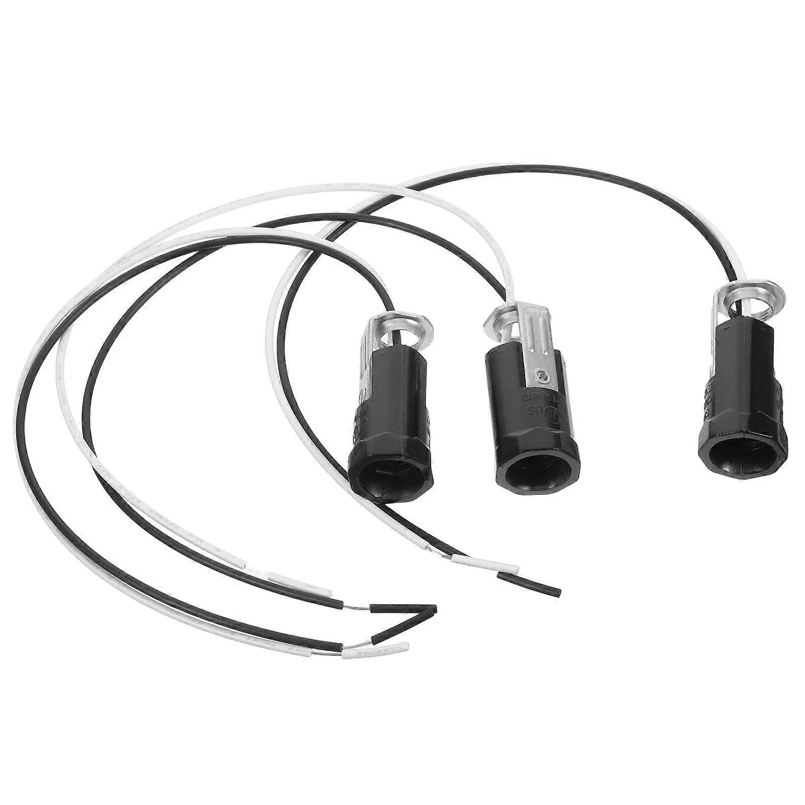 Black E12 Candle Lamp Socket for Light Replacement 9Pcs Set Wire Lead