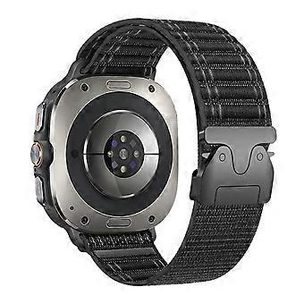 Klockarmband i nylon med vågstruktur och fallskärmsspänne för Samsung Galaxy Watch Ultra 47mm / Ultra 2025