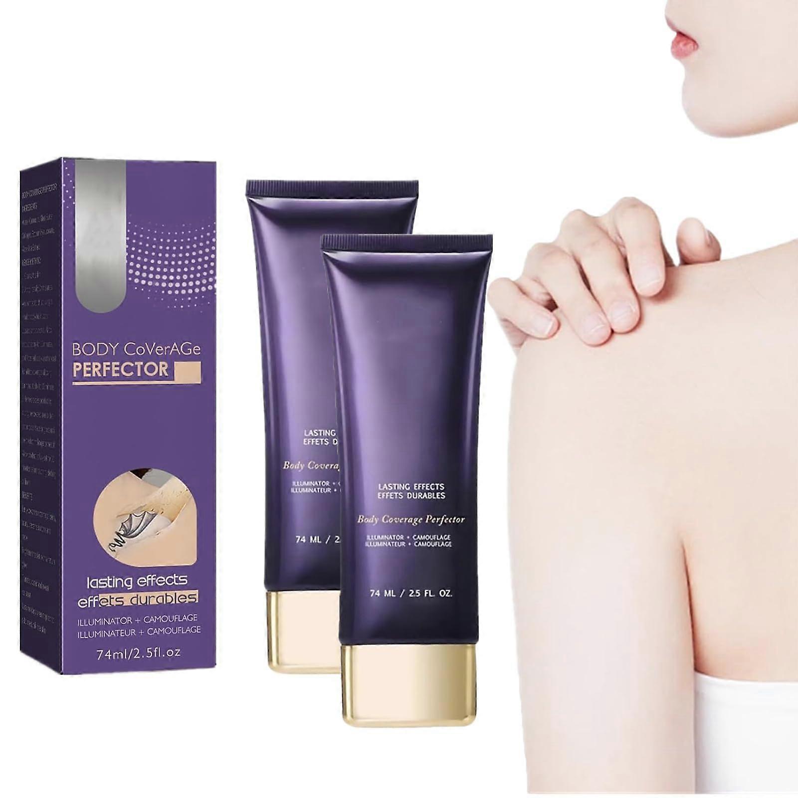 2 Pack Waterproof Body Makeup for Legs and Arms, Full Coverage Tattoo Concealer Liquid