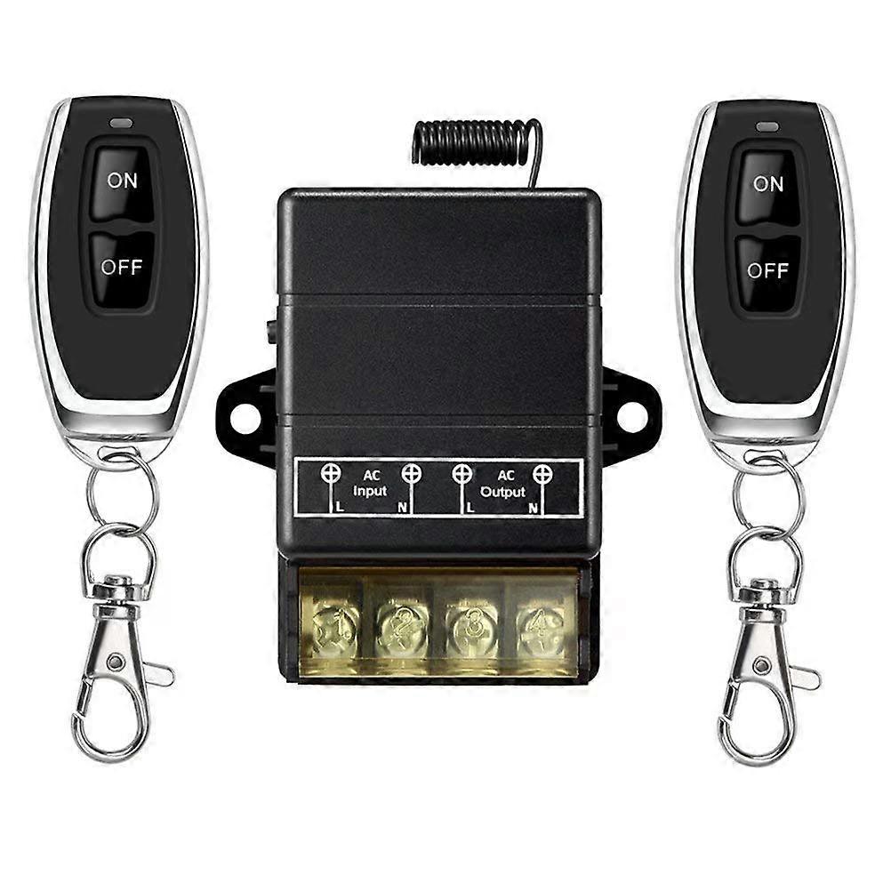 Wireless Light Switch AC110V/120V 40A Long Range RF Remote for Pump Garage Door Appliances Black