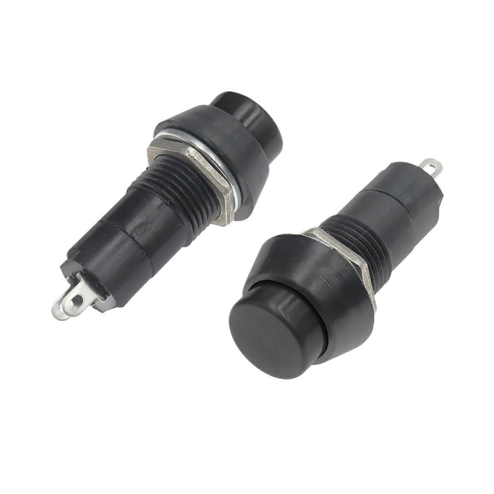 12mm Black Self Locking Push Button Switch PBS11A/PBS11B Latching 1A 250V AC 2 Pin