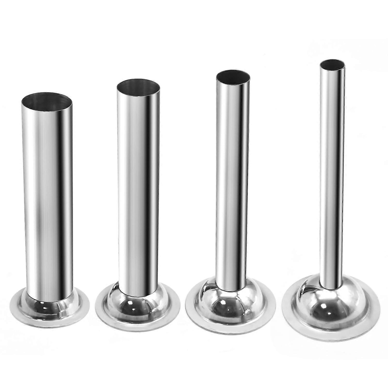 4Pcs Stainless Steel Sausage Stuffer Tubes for #5 Meat Grinder, Multiple Size RustResistant Set