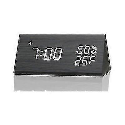 Digital Alarm Clock Wooden Electronic 15cm#4