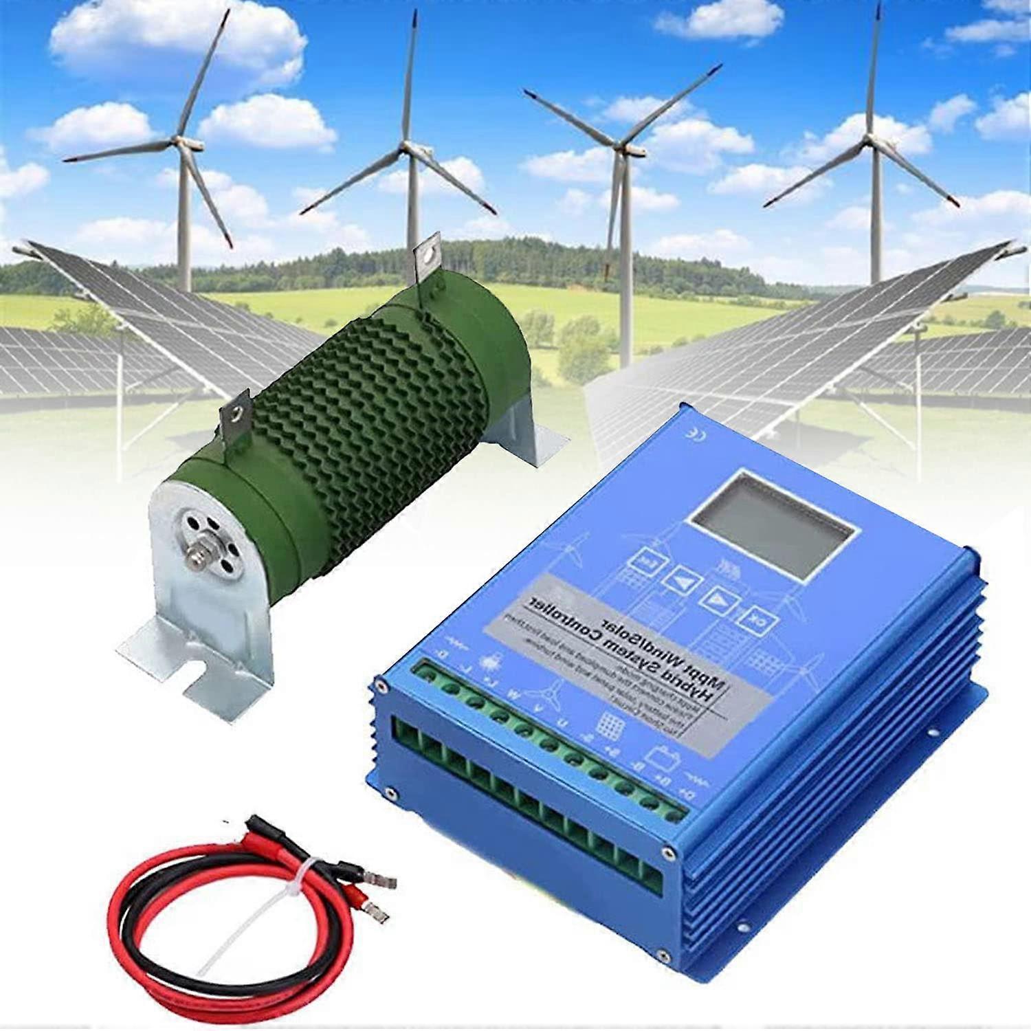 MPPT Hybrid Charge Controller 24V 2000W Wind Solar Boost with Dump Load LCD Display for Battery Charging