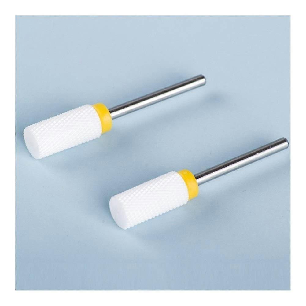 2pcs Ceramic Nail Drill Bits Set for Manicure Machine, Efficient Gel Removal and Precision Shaping