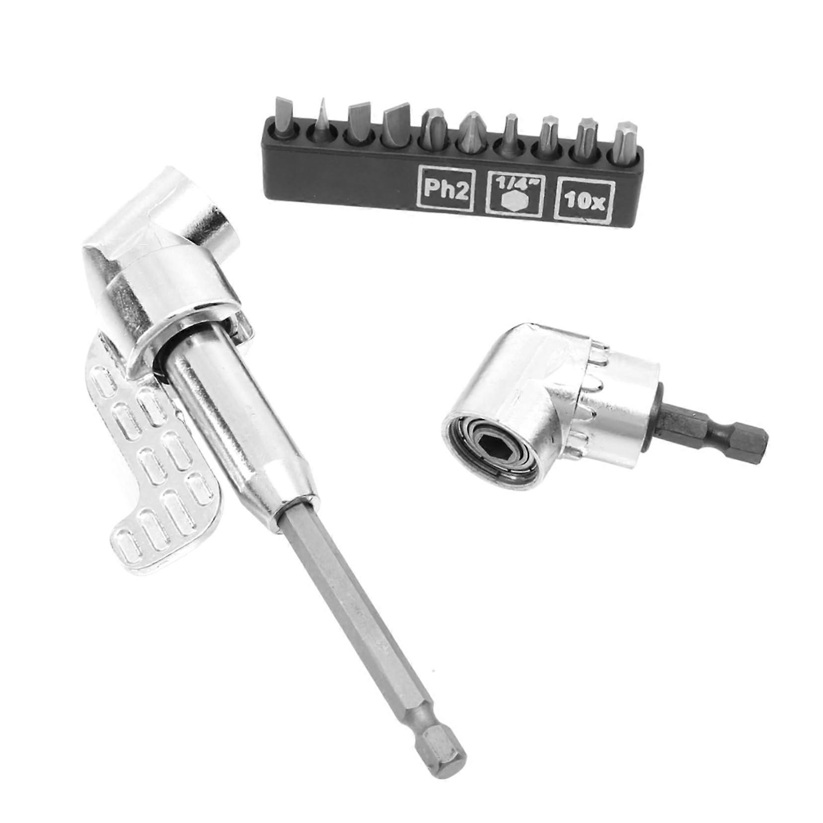 Right Angle Drill Adapter with 105° Angle Extension Bit for Tight Spaces and Quick Bit Change