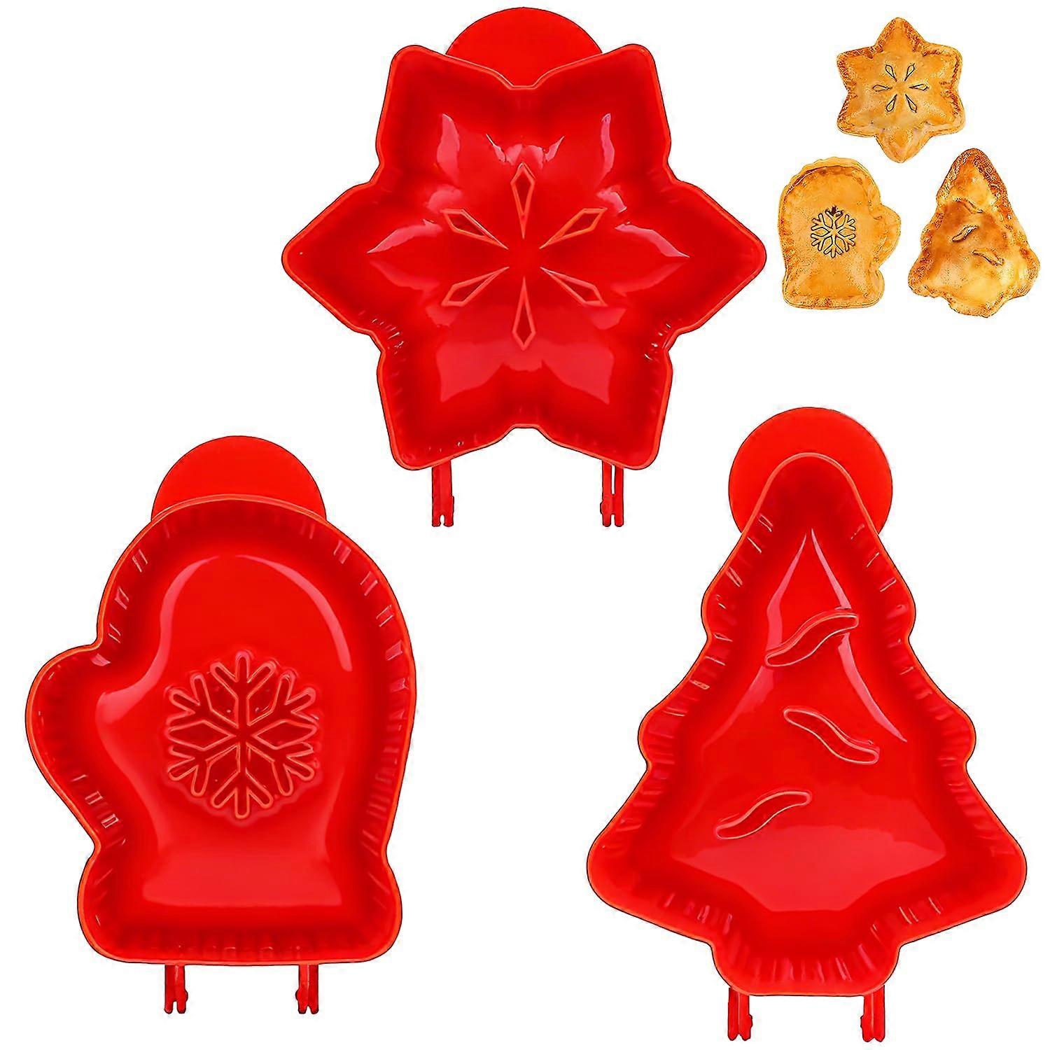 Mini Pie Molds Hand Pie Maker for Baking with Snowflake and Christmas Tree Holiday Shapes