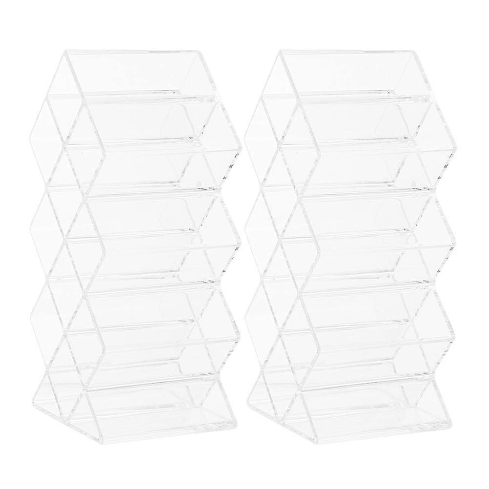 Acrylic Lipstick Holder Desktop Organizer for Storage 2Pcs Transparent