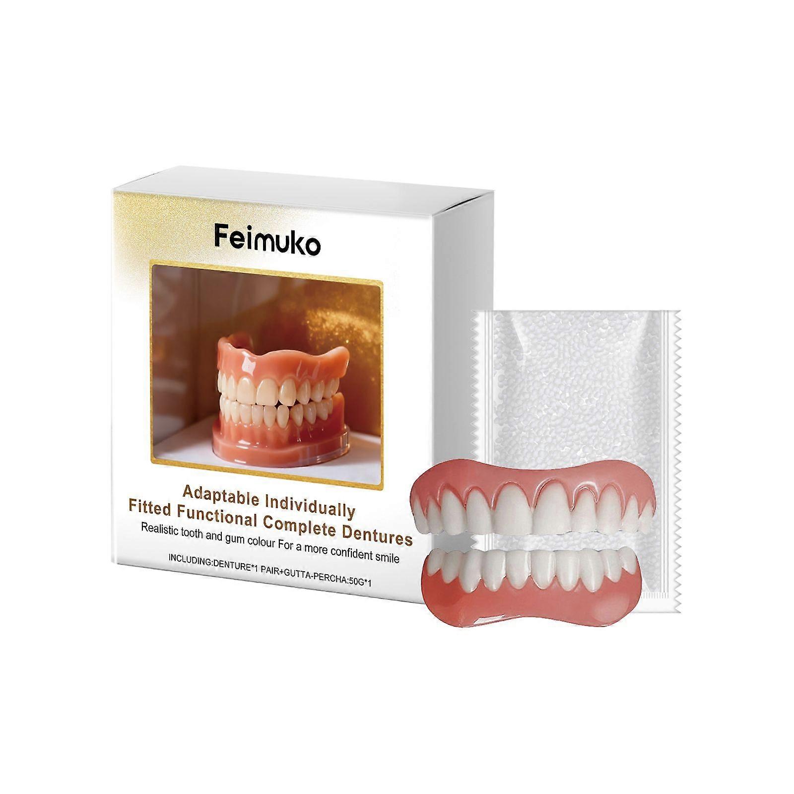 Feimuko Denture Enhancement Kit Denture Enhancement Kit Improves Smile Aesthetics Comfortable Material Dentures