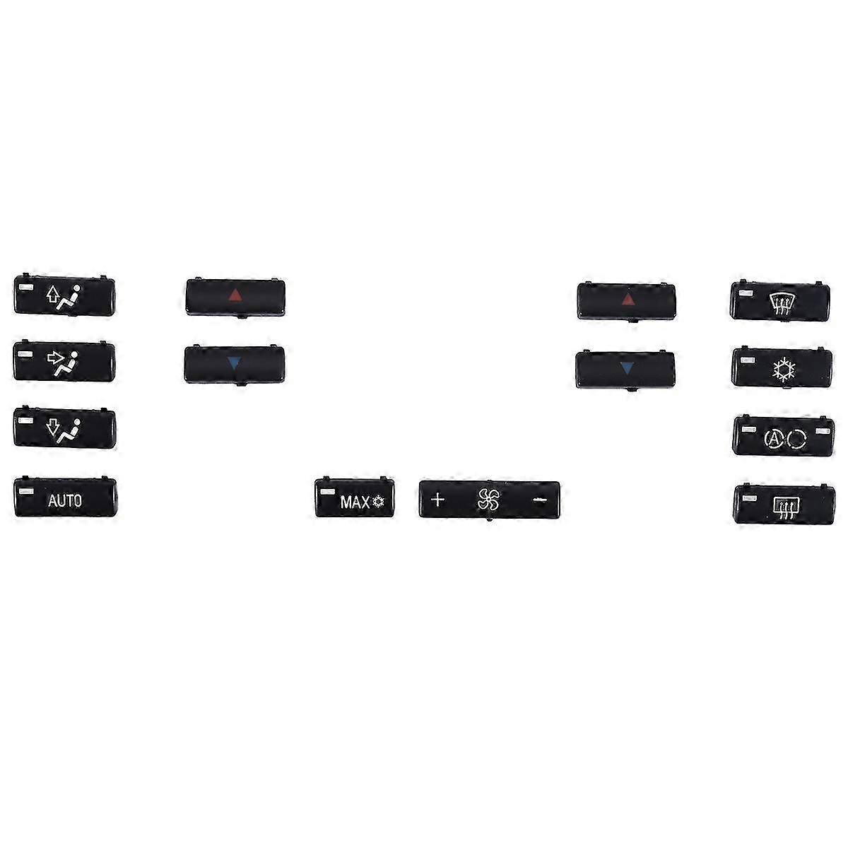 14 Button Key Cap Car Air Conditioner a / C Control Panel Switch Button Key Cover for E39 E53 525I 5