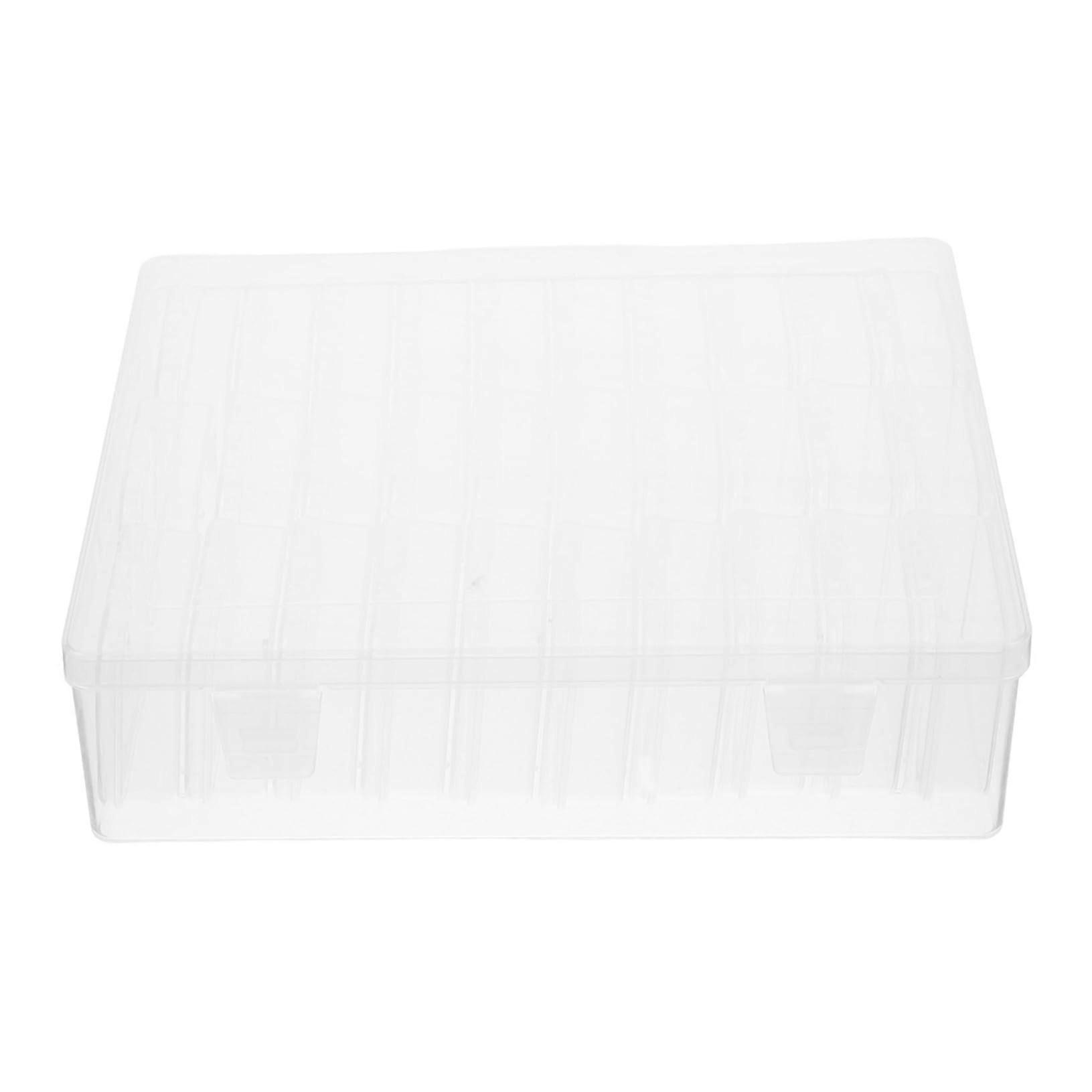 Clear Plastic Organizer Box with Versatile Compartments for Crafts and Embroidery Threads