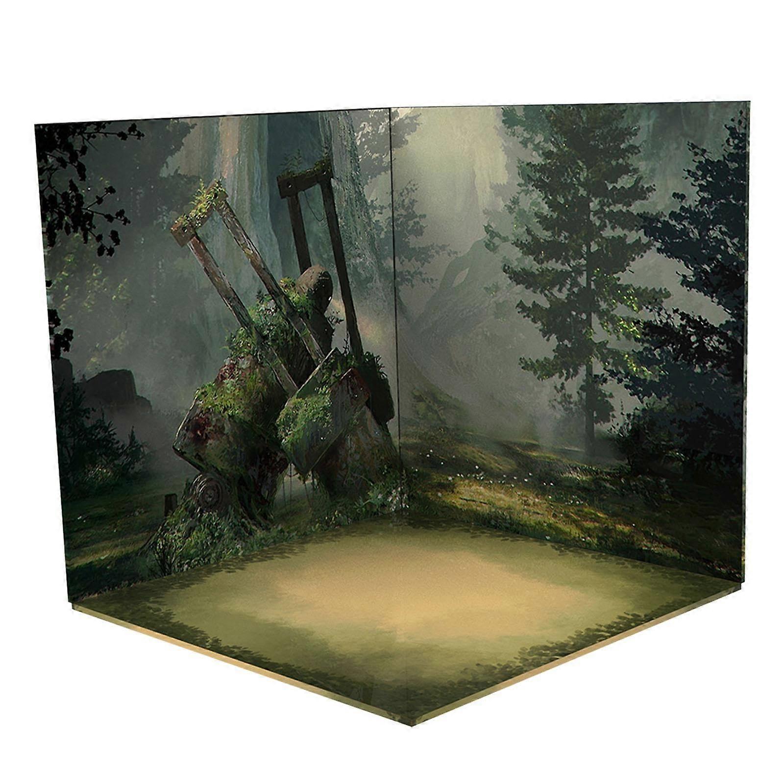 Forest Ruins Diorama Backdrop 1/6 Scale Rustic Scene Display for Action Figures and Dolls