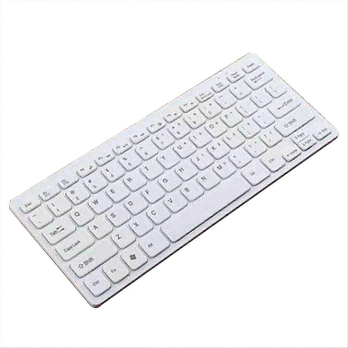 Compact Wired Keyboard USB - Ultra-Thin Keyboard White