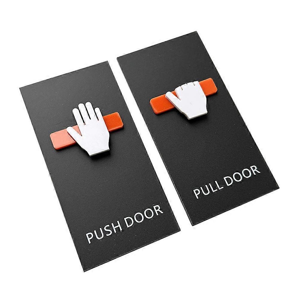 Push Pull Door Sign Acrylic Easy Installation for Restaurant Office 2Pcs