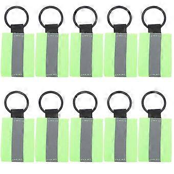 10pcs  Visibility Reflective Keychain Tags with Safety Straps for Backpack Gear and Night Walking