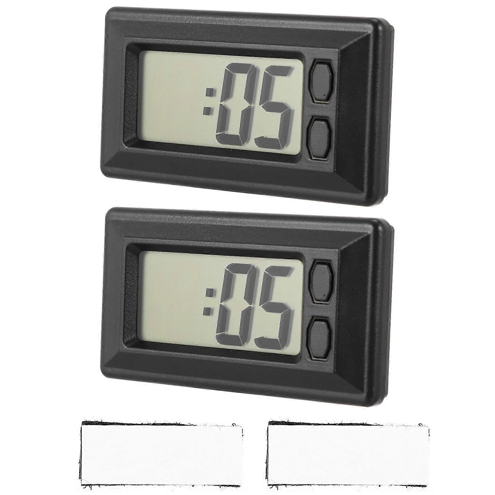 2 Pcs Mini Clock Digital Electronic Desktop Calendar