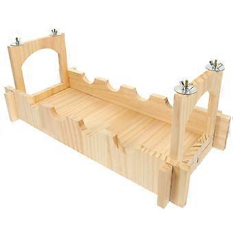 Kleiner Haustierkäfig mit Holzbrücke für langlebiges Gehege, hellgelb