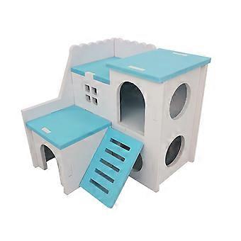 Hamstergjemmested med stige, ventilert design, doble lag, pinnsvin, chinchilla, villa, stue