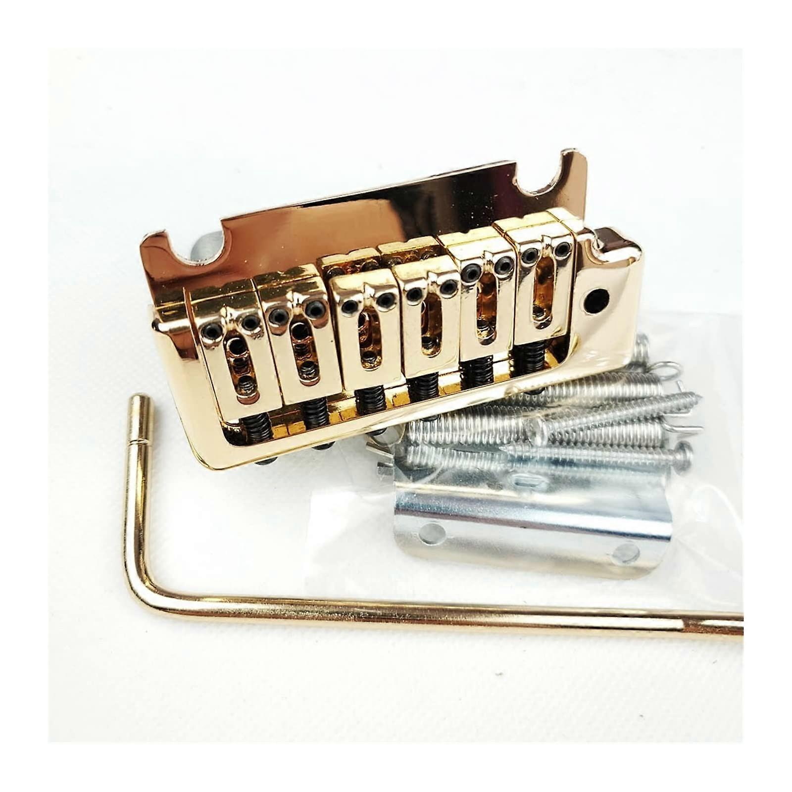 Gold Electric Guitar Tremolo Bridge Replacement 6 String with Stable Pitch Modulation
