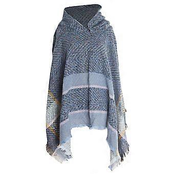 Langer Schal, Stola, transparenter Schal, Damenschal, Winterschal, Häkelschal, blau, Einheitsgröße