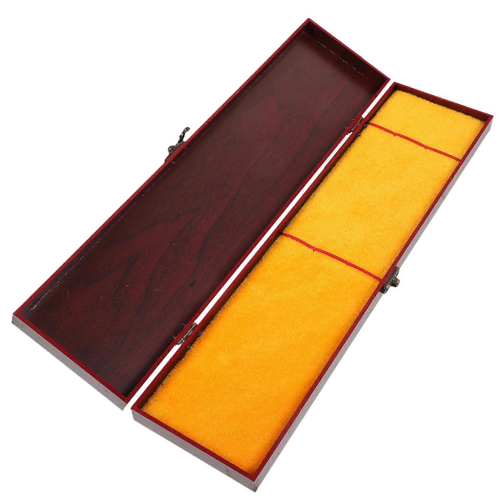 Calligraphy Brush Storage Container for Storage Use Brown Wood Material