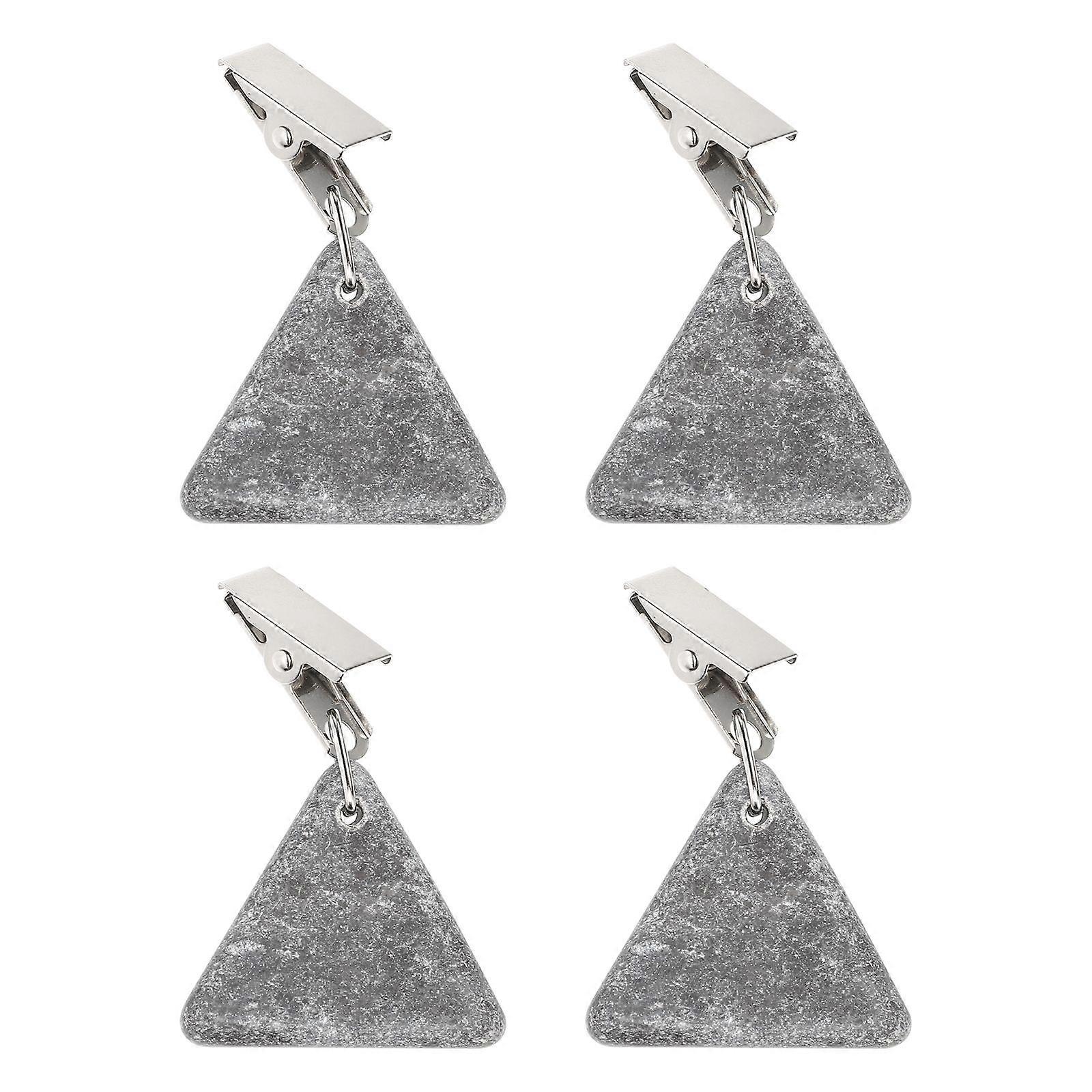 4pcs Triangle Marble Windproof Clip Delicate Table Cover Weights Table Cloth Pendant