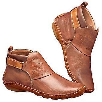 Buty ortopedyczne Vintage Flat Boot Ankle Top Shoes Soft Pu Boots Tpr Sole Hook & Loop Closure for Women Mężczyźni Nowość
