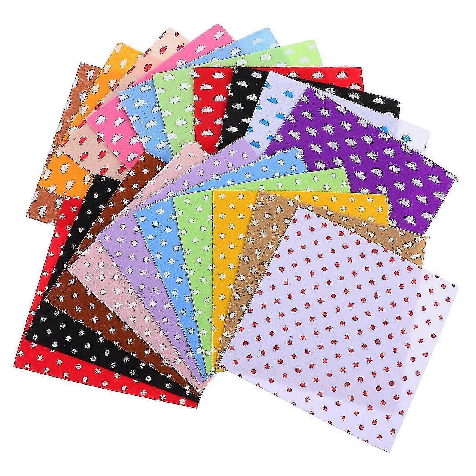 Patchwork Sewing Nonwoven Fabric Flower Dot Printed for DIY 80Pcs
