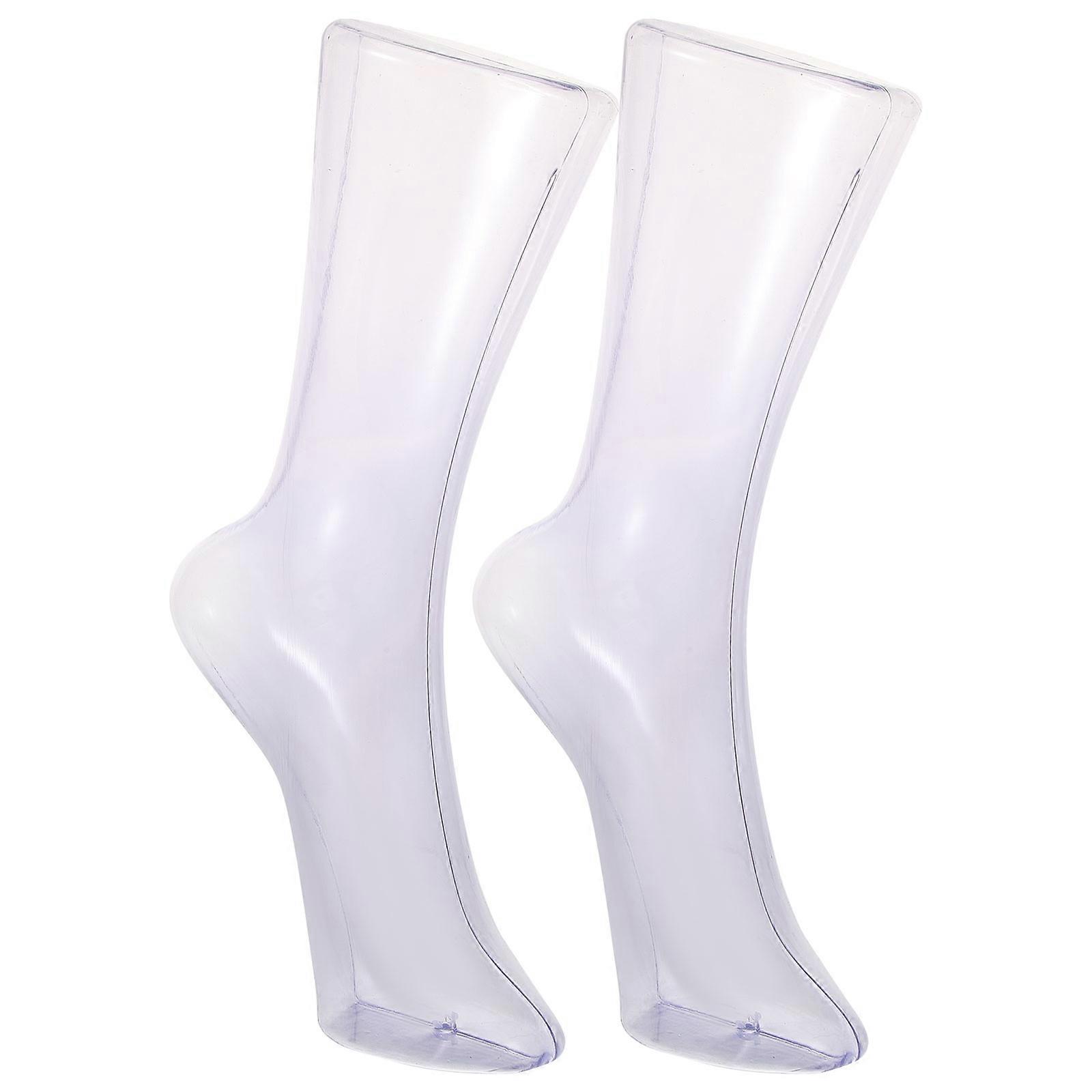 Transparent Socks Foot Model for Sock Display 2Pcs Plastic Props