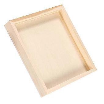 Puzzle Sorter Tray for Storage Beige Wooden Puzzle Piece Storage Tray