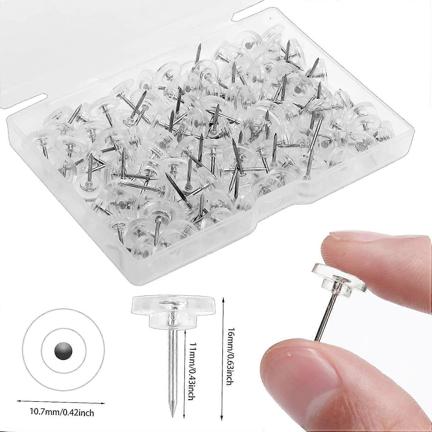Transparent thumbtacks, suitable for wall decoration, plastic transparent
