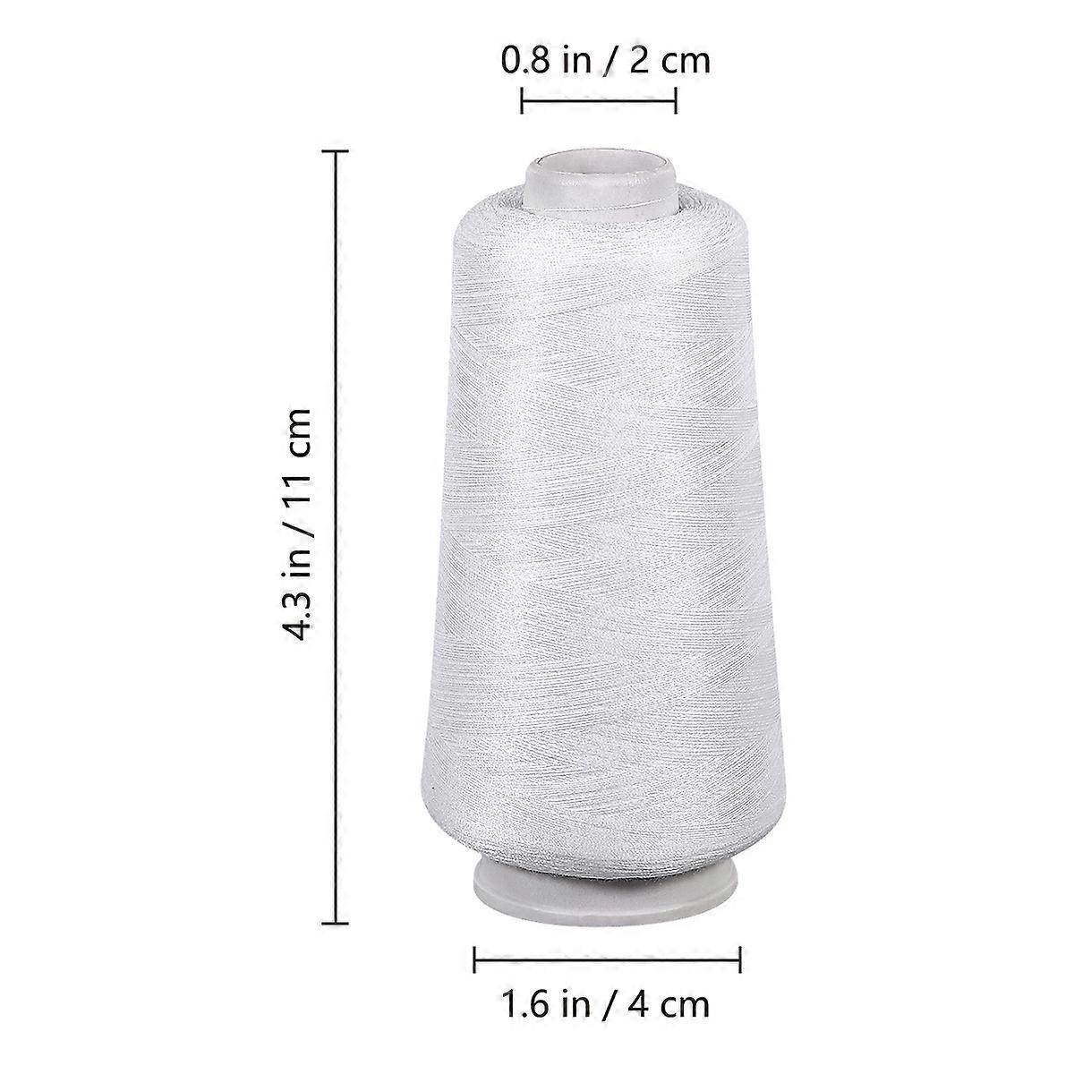 ROSENICE 3000 Yards Polyester Sewing Thread Bleached Polyester Thread Spools for Sewing Machine Handworking (White)