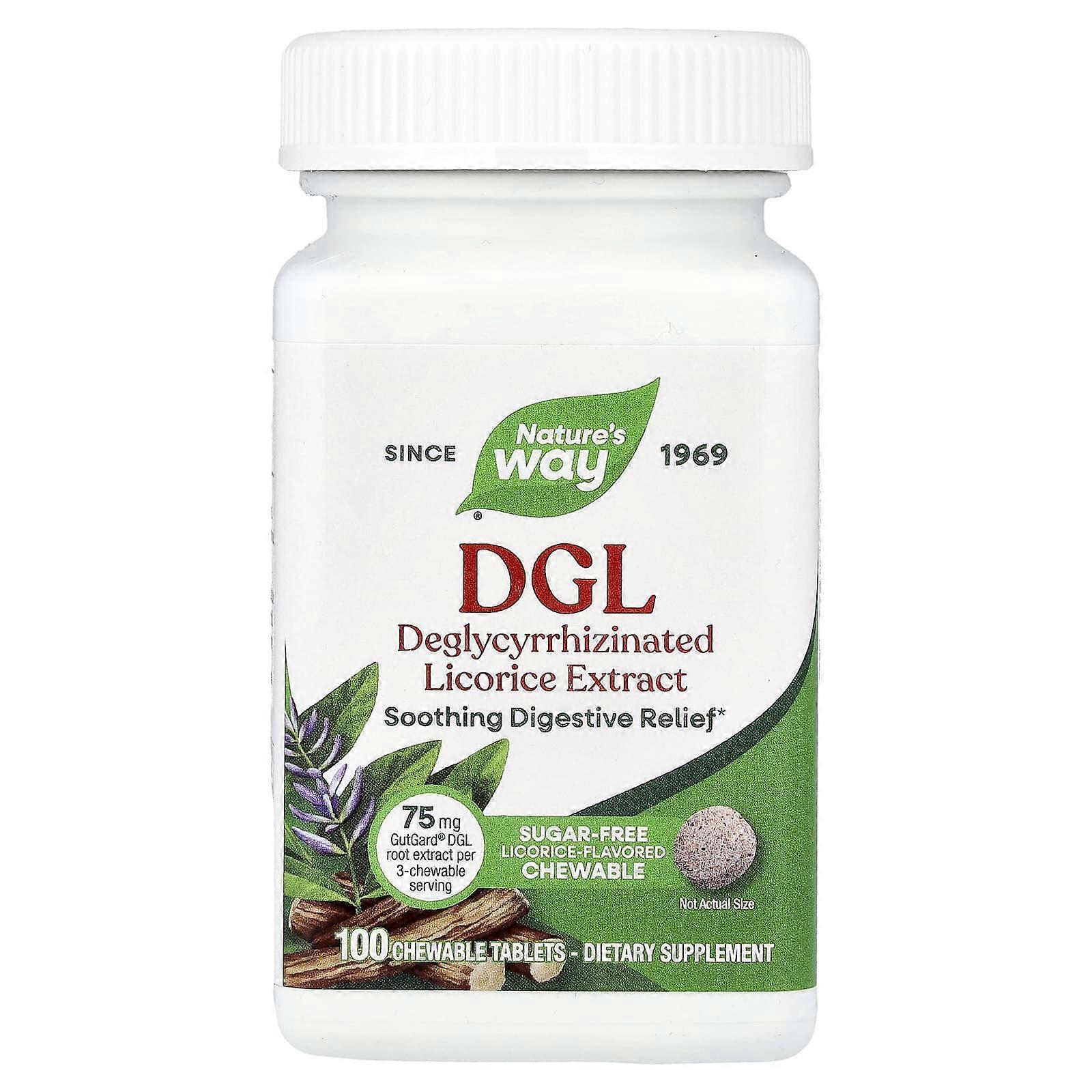 Nature's Way, DGL, Licorice, 100 Chewable Tablets, 2-Pack