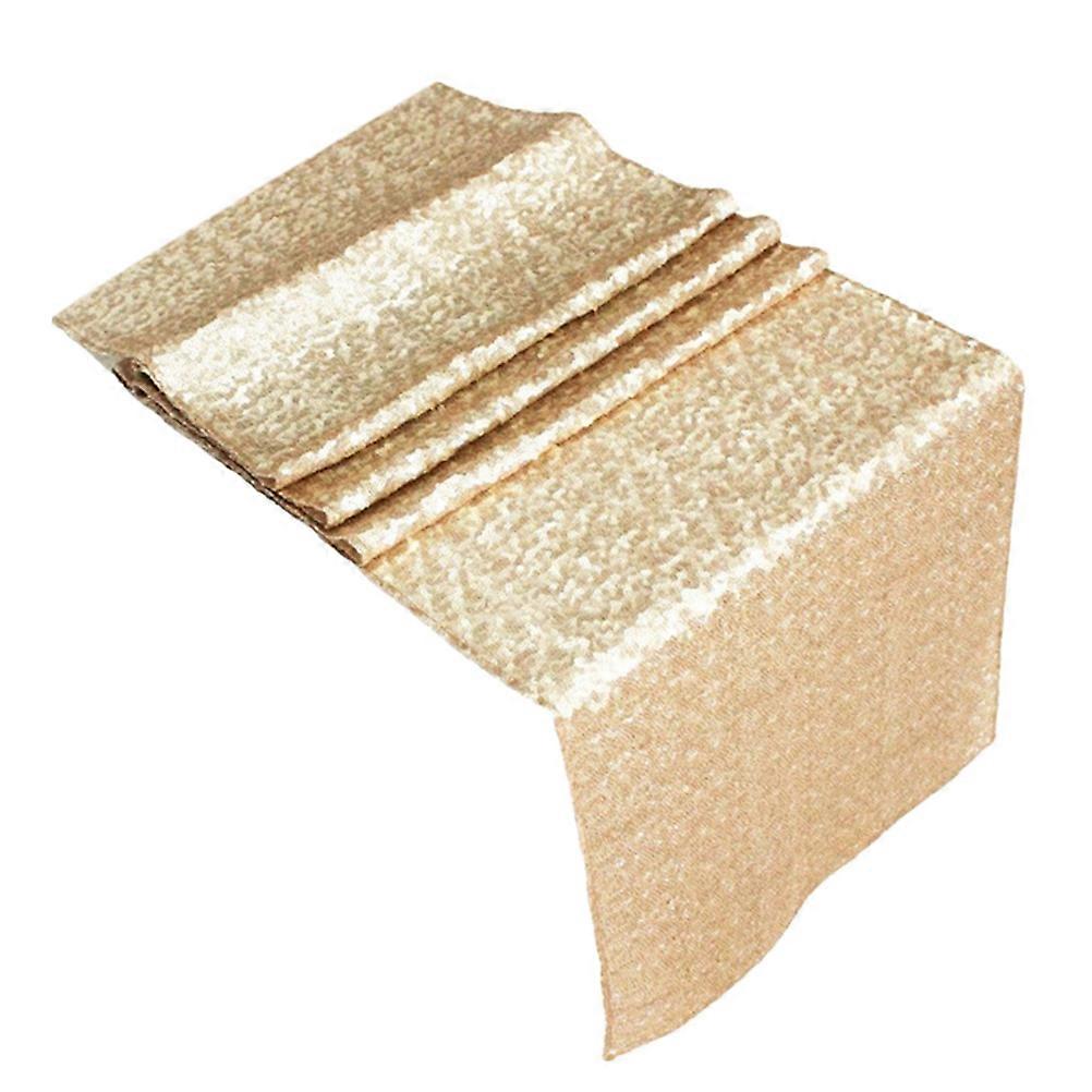 Champagne Sequin Table Runner Rectangular Glitter Runner Overlay Tablecloth for Wedding Party Christmas