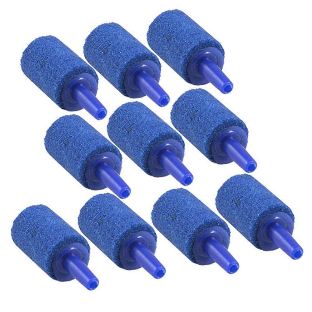 Airstone Aquarium Bubble Stone for Oxygen Pumping 10Pcs Blue Round Diffuser