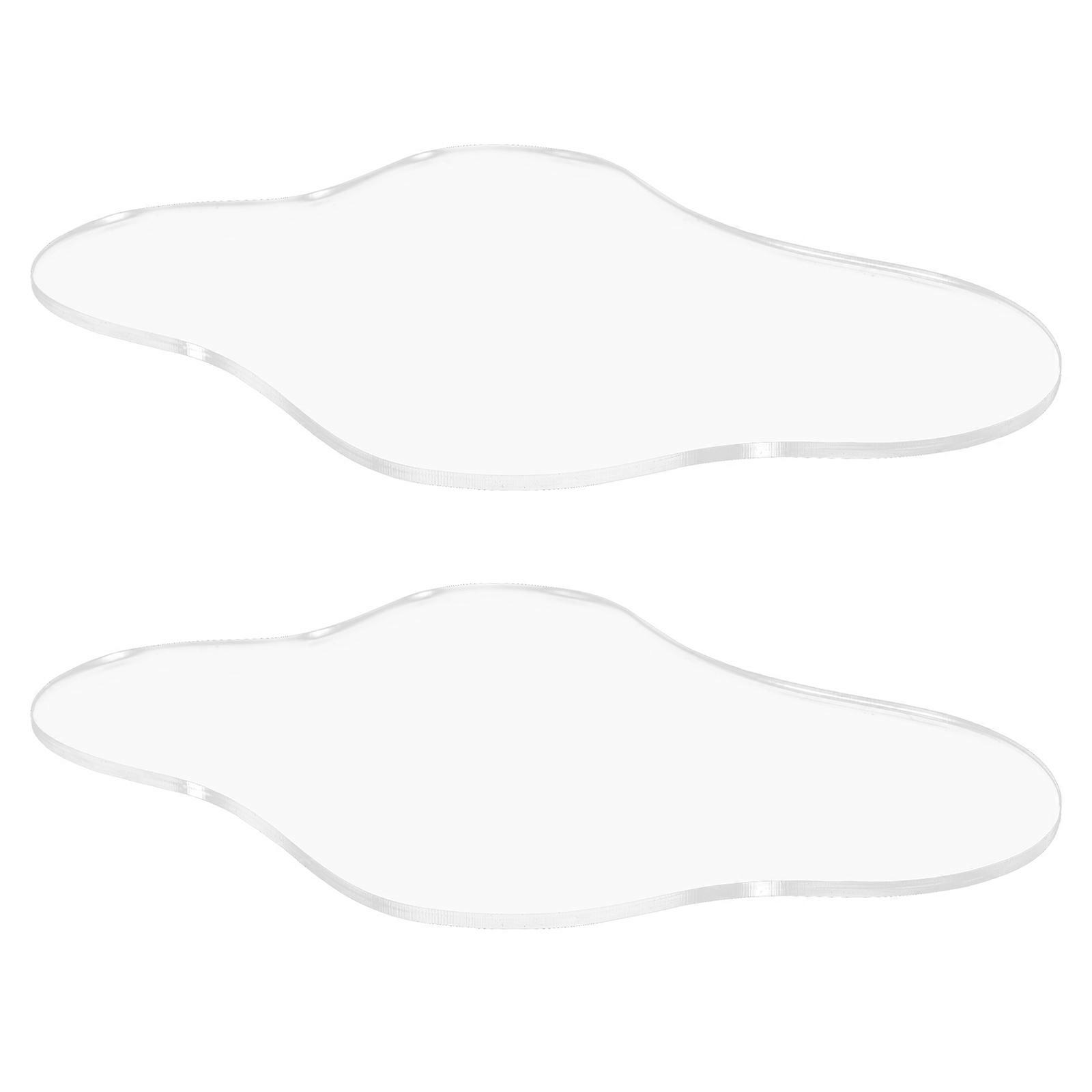 Acrylic Creative Coasters for Decoration 2Pcs Transparent Cloud Shape Set
