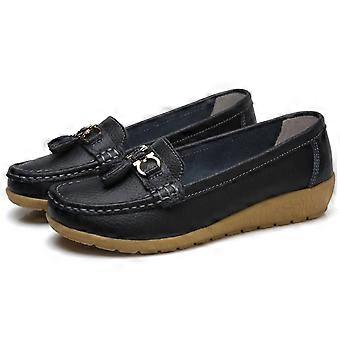 Women's Real Leather Soft Comfortable Flat Loafers Handmade Casual Shoes