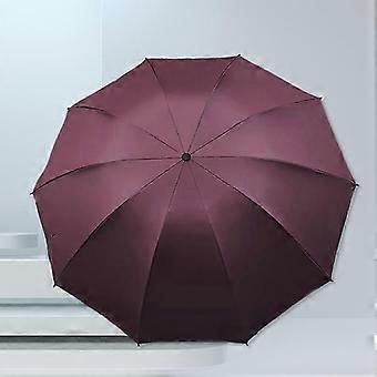 10-ribbed black vinyl sun protection umbrella, maroon, extra-large size, suitable for both sunny and rainy days, manual operation.